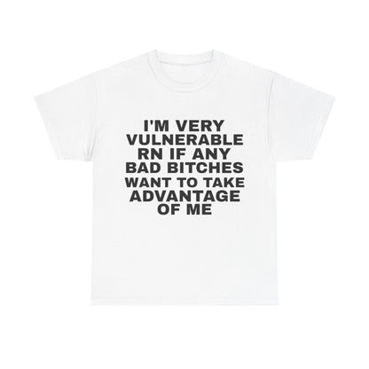 I'm Very Vulnerable Meme Heavy Cotton Tee