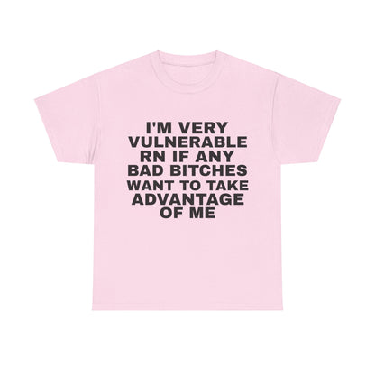 I'm Very Vulnerable Meme Heavy Cotton Tee