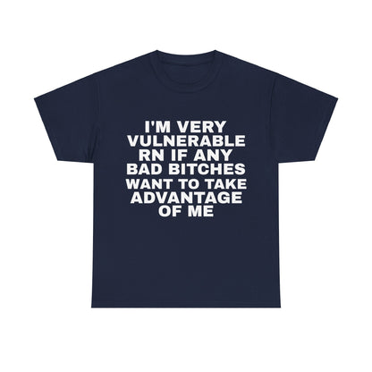 I'm Very Vulnerable Meme Heavy Cotton Tee